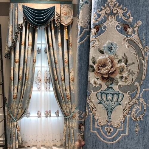 European style Pattern Embroidery Classical Atmosphere Curtain for Living Room Blackout Curtains Jacquard custom curtains