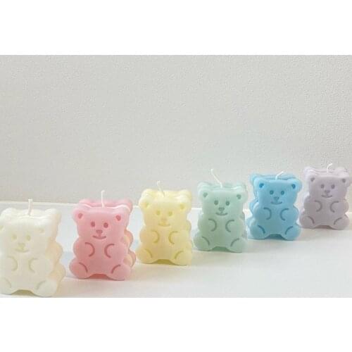 Bear Biscuit Silicone Candle Mold Diy Animal Shape Plaster Craft Soap Making Mousse Chocolate Bake Mould Handmade Home Decora