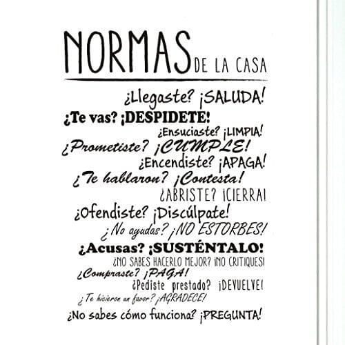 SUPER STICKER, super original decorative vinyl, wall STICKER, glass, door-phrase house rules, measure 40x50cm