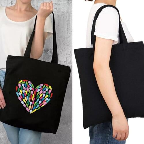 Ladies Shopping Bag Eco-friendly Supermarket Shopping Bag Reusable Handbag High-quality Casual Folding Portable Canvas Bag