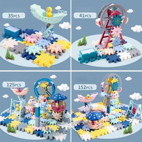 1 Set Children Electric DIY Assembled Building Block Puzzle Educational Toys for Baby Kids Brithday Gifts Структурный элемент