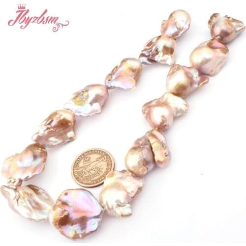 18x25mm Freshwater Pearl Big Large Nuclear Edsion Purple Loose Natural Stone Beads For Jewelry Making DIY Necklace Strand 15"