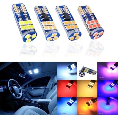 2PCS Explosive decoding non-polar 15 crystal 3030 led T10 constant current small lamp reading light door light makeup lamp