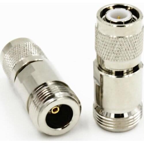 2PCS new N female to TNC male RF coaxial cable connector straight nickel plated