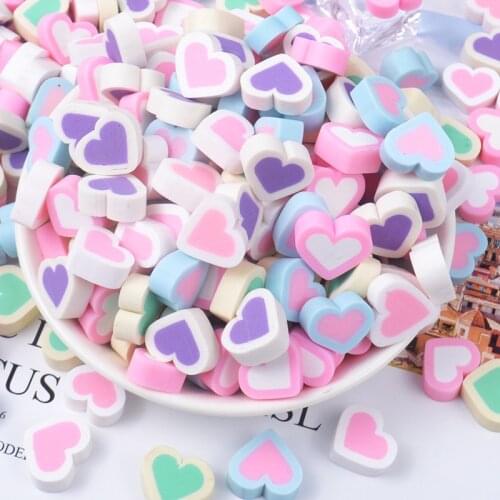 20PCS Mixed Heart Soft Pottery Simulated Marshmallow Decoration Crafts Flatback Cabochon Diy Accessories DIY Home Decoration