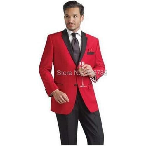 2016 Men Formal Dress Suits Fashion Red Best Man Suit Men Wedding Suits Groom Tuxedos Style Mens Prom Tuxedo Coat+Pants+Bow