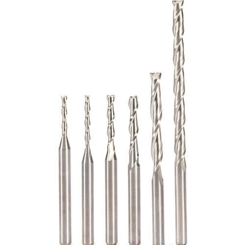 3pcs 3.175mm SHK Wood cutter CNC Router Two Flutes Spiral End Mills Double Flute Milling Cutter Tool Spiral PVC woodworking Bit