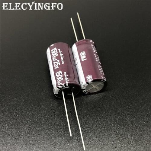 5pcs/50pcs 1500uF 25V NICHICON PW Series 12.5x25mm Low Impedance Long Life 25V1500uF Aluminum Electrolytic capacitor