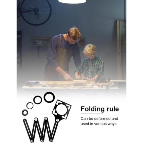 6-sides Ruler Tile Hole Locator Protractors Multi Angle Measuring Tool Adjustable Floor Glass Woodworking Drilling Puncher