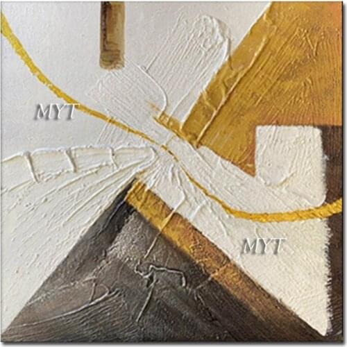 New Abstract Design Golden Abstract Textured Oil Painting Hand Painted No Frame Canvas Wall Decor Art Craft Pieces Set