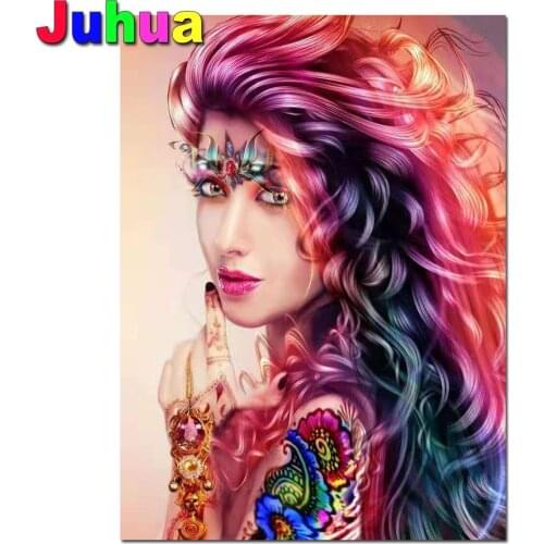 5D Diy diamond painting Pretty Woman flower Diamond Mosaic Rhinestone Embroidery cross stitch Flower Girl H821