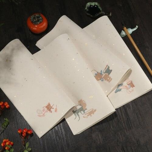 50 Sheets Chinese Calligraphy Papers Half-Ripe Rice Paper Painting Papel Arroz Handmade Letterhead Rijstpapier Craft Supply