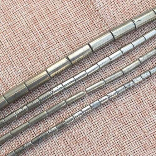 Natural Pyrite Tube Loose Beads 15inch per strand,For DIY Jewelry Making !We provide mixed wholesale for all items