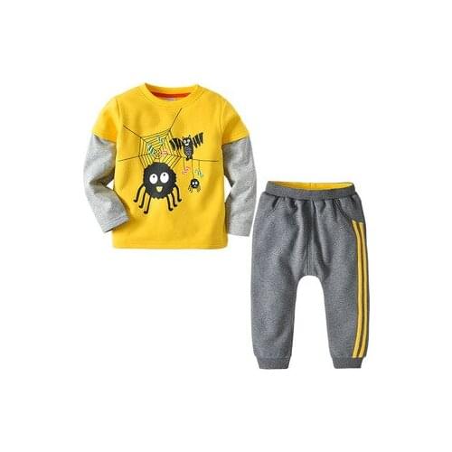 2 3 4 5 6 Years Baby Boys Suits Childrens Cartoon Spider Clothing Sets Kids Long Sleeve T Shirt+pants 2pcs Sets Toddler Infant