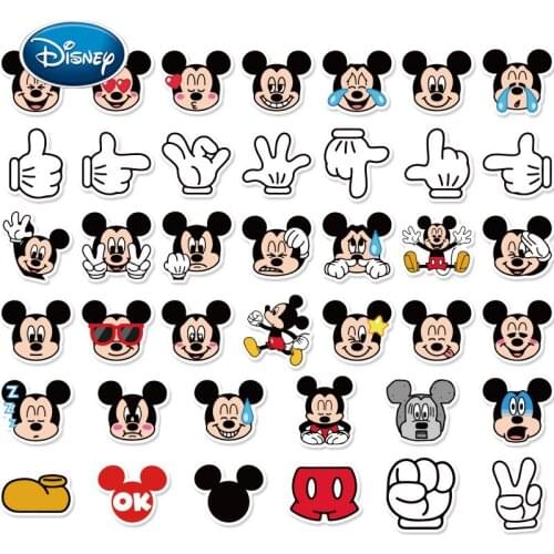 Disney 40pcs Cute Mickey Sticker Cartoon Mickey Sticker Water Cup Notebook Phone Waterproof Decoration Sticker