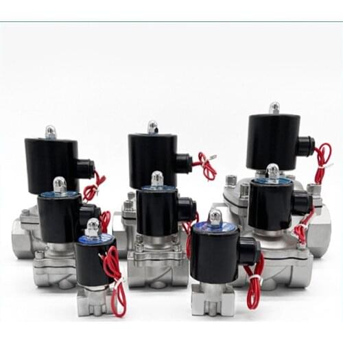 Stainless Steel Electric Solenoid Valve 1/4" 3/8" 1/2" 3/4" 1" Normally Closed Pneumatic For Water Oil Air Gas 12V/24V/220V/110V