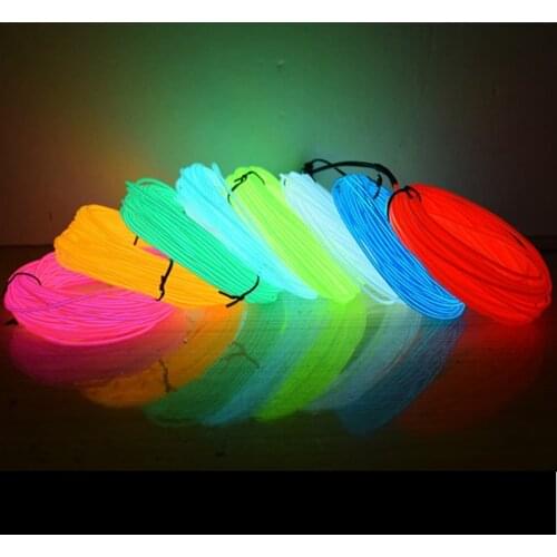 50M 100M 200M 500M EL Wire 2.3MM Electroluminescence Wire 10 Colors LED Strip Flexible Neon Light Luminotron Rope Glow Tube