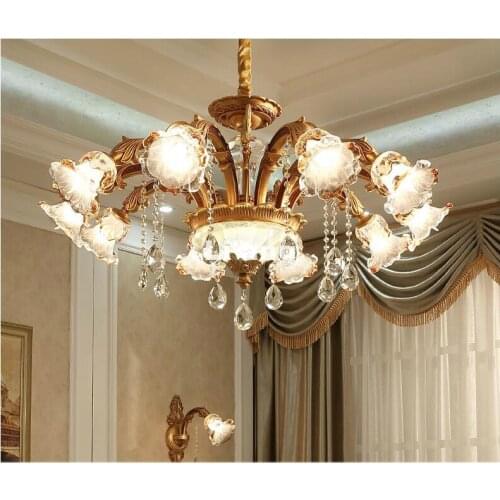European Style E14 Crystal Lamp Living Room Restaurant Bedroom Lamp Luxury Zinc Alloy Candle Light Chandelier 100% Guaranteed