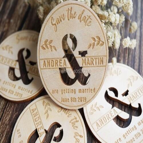 Personalized magnet Save the date magnet Wood wedding invitation Rustic save the date Invitation magnet Wood magnets