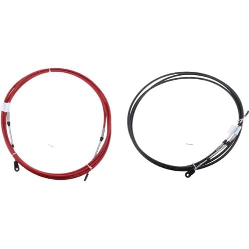 10FT Throttle Control Cable for Boat Inboard Engine Control Lever Black+Red