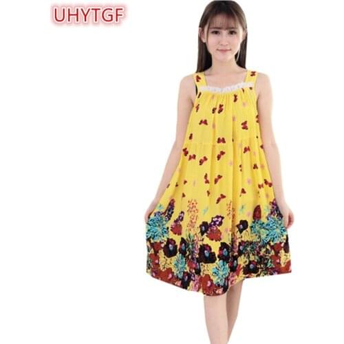 UHYTGF 2019 Summer Dress Woman Temperament Sexy Nightdress Lovely Pijamas Ladies Dress Temptation Nightshirt Sling Sleepwear 191