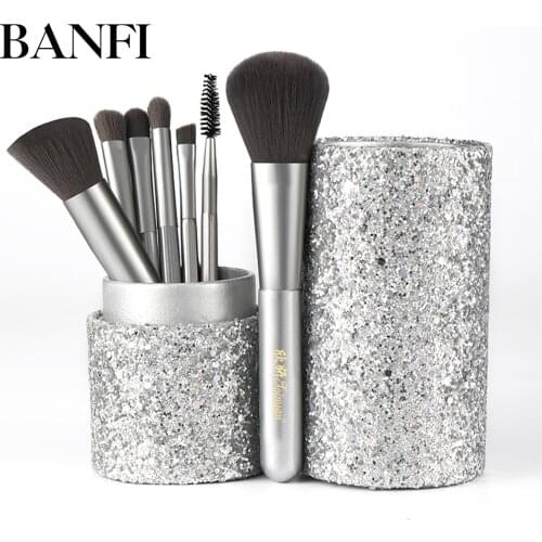 BANFI 7pcs Makeup Brushes Set Women Foundation Eye Shadow Powder Foundation Professional Cosmetic Beauty Make Up Brushes Tools