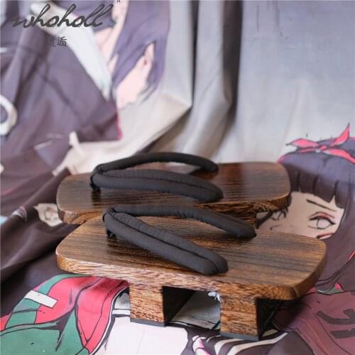 WHOHOLL Cosplay Japanese Samurai Shoes Wood Clogs Summer Slipper Man Women Flip Flops Geta Two Teeth Platform Flat Shoes Naruto