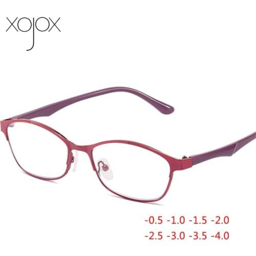 XojoX Finished Myopia Glasses for Women Men Blocking Blue Light Computer Glasses Frame Nearsighted Eyewear -0.5 1.0 1.5 2.0