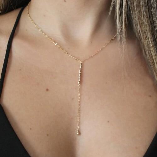 Y Necklace Handmade Jewelry Choker Gold Filled Long Pendants Boho Collier Femme Kolye Collares Necklace For Women