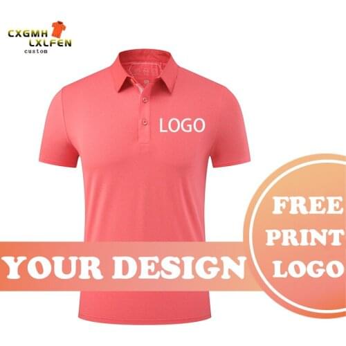 Men and women can wear POLO shirts, 5 colors, high-end custom logo, casual trendy cube, Yang polyester lapel printing, diy text