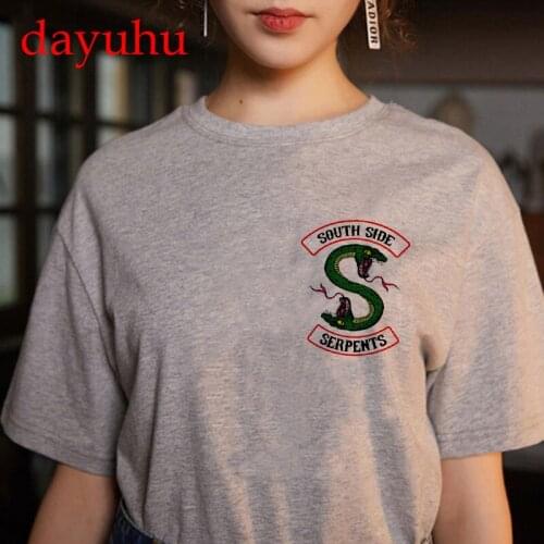 Riverdale Southside Serpent Harajuku T Shirts Women Ullzang Snake South Side T-shirts 90s Graphic Tshirt Fashion Top Tees Female