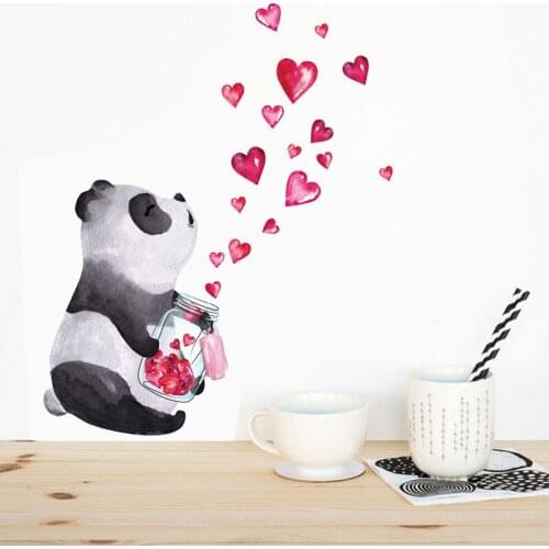 Hand drawn panda Wall Sticker Chinese style art mural Living room bedroom cabinet decoration Home Decor cute Stickers