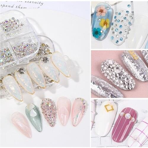 Mixed Sizes Colors SS3-SS40 Glass Nail Rhinestones Crystal Strass Pearls For DIY Nail Art Decoration Accessories Rhinestones