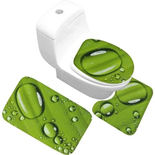 Modern Home Bathroom Rug Set 3 Pcs Printed Anti Slip Bath Mat Water Absorbent Memory Foam Mat Toilet WC Carpet Washable Machine