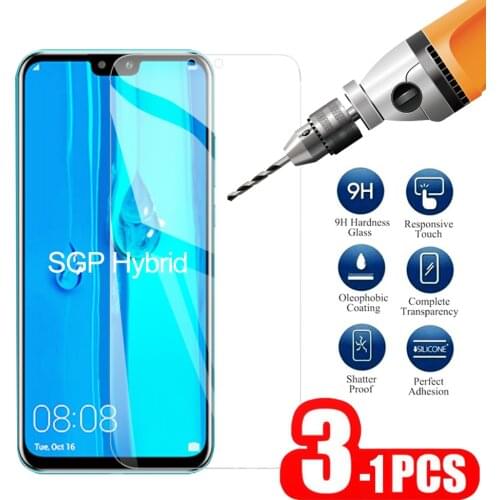 1-3PCS Safety Glass For Huawei Y9 2019 Screen Protector On For Huawei Y 9 2018 Protective Glass Transparent Tempered Glass 9H