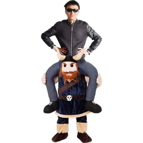 Woman Men Party Bull Demon Ride on Me Magic Pants Walking Mascot Christmas Halloween Cosplay Costume Animal Carry Back Fake Legs