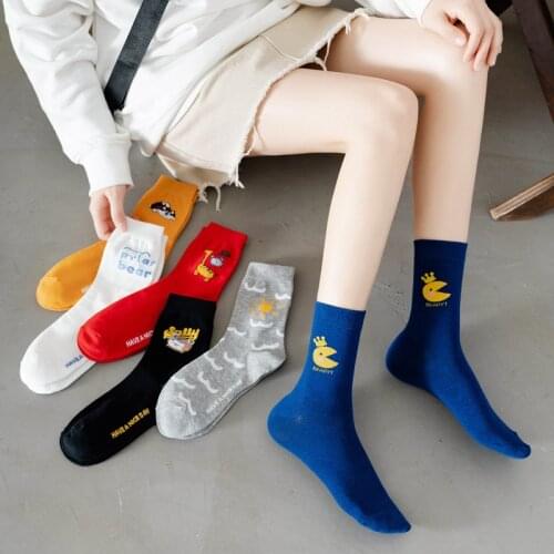 2021 Spring/Summer New Womens Cartoon Series In Tube Socks, Multi-Colors Optional, Comfortable, Breathable, Non-slip