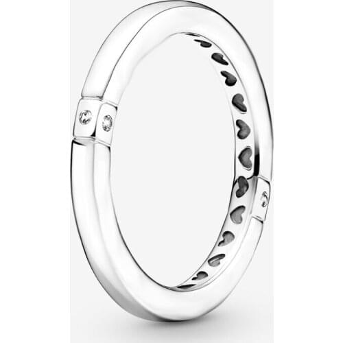 100% Authentic 925 Sterling Silver Rings for Women Logo & Hearts Ring Original Jewelry Wedding Party Gift Bague Femme 2021 New