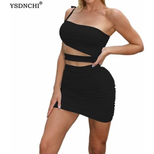 YSDNCHI Hot Sexy Hollow Out Strapless Party Mini Dress Women Clubwear Sleeveless Birthday Outfits Short Black Bodycon Vestidos