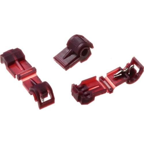 100PCS Red Quick Splice Wire Terminals T-Tap/Male Insulated 0.5-1.5mm2 Connectors Combo 22-18 AWG