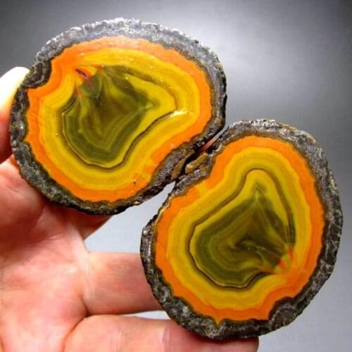 162g/58mm Pair of Unpolished Achat Agate Thunderegg Half Geode - crystals and stones healing Mineral specimen Home Decor L0250