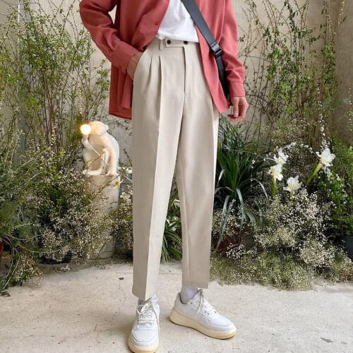 2021 Mens Straight Pants Loose Casual Pants Western Trouser Thicken Velvet Suit Pants Formal Business Cotton Trousers S-XL