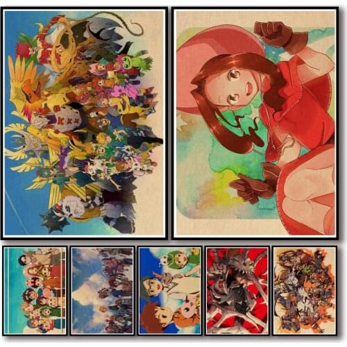 46 Designs Anime Digimon Adventure Kraftpaper Poster Artwork Fancy Wall Sticker for Coffee House Bar