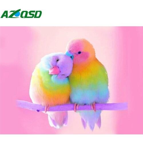 AZQSD Full Square/Round Drill Diamond Painting Colorful Bird Picture Of Rhinestones Diamond Embroidery Cartoon Home Decor