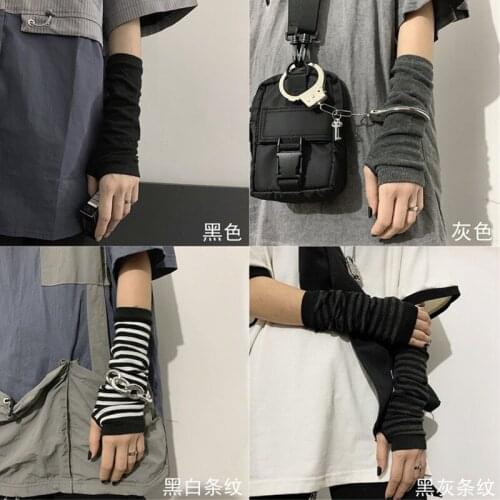 Anime Glove Cosplay Darkly Ninja Mitten Oversleeve Man Women Fashion Sun Block Keep Warm Cuff Autumn Christmas Stripe Sleeve