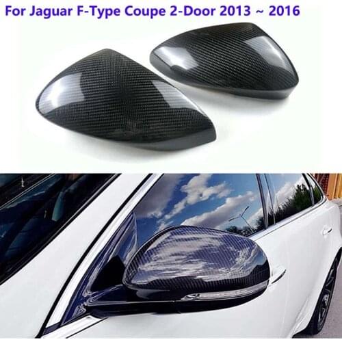 Car Rear View Mirror Covers Real Carbon Fiber Rearview Side Mirror Caps For Jaguar F-Type Coupe 2-Door 2013 2014 2015 2016