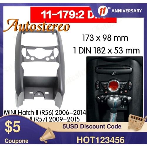 Car Fascia Dash Kit Panel Frame for 2007-2014 BMW MINI COOPER (R55, R56, R57) Interface Dash CD Trim Installation Frame Kit