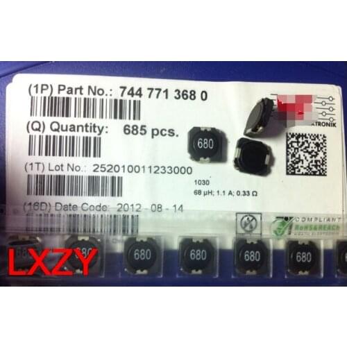 Free Shipping 10PCS/lot 7447713680 680 68UH 1.6A 10X10X3MM W E manufacturer patch shielding power inductor