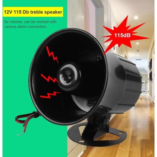 12V 110dB Wire Electronic Siren Loud Horn Alarm Siren Speaker Car Warning Alarm Police Fire Burglar Siren for Outdoor Security