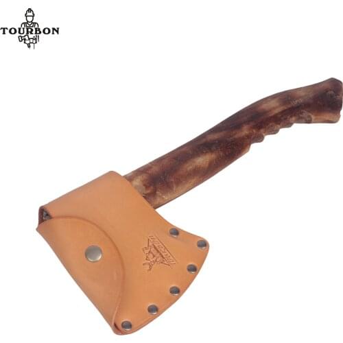 Tourbon Real Leather Ax Hatchet Head Sheath Holster for 4.5cm Belts Axe Case Blade Cover Lumberjack Outdoors Work Handmade